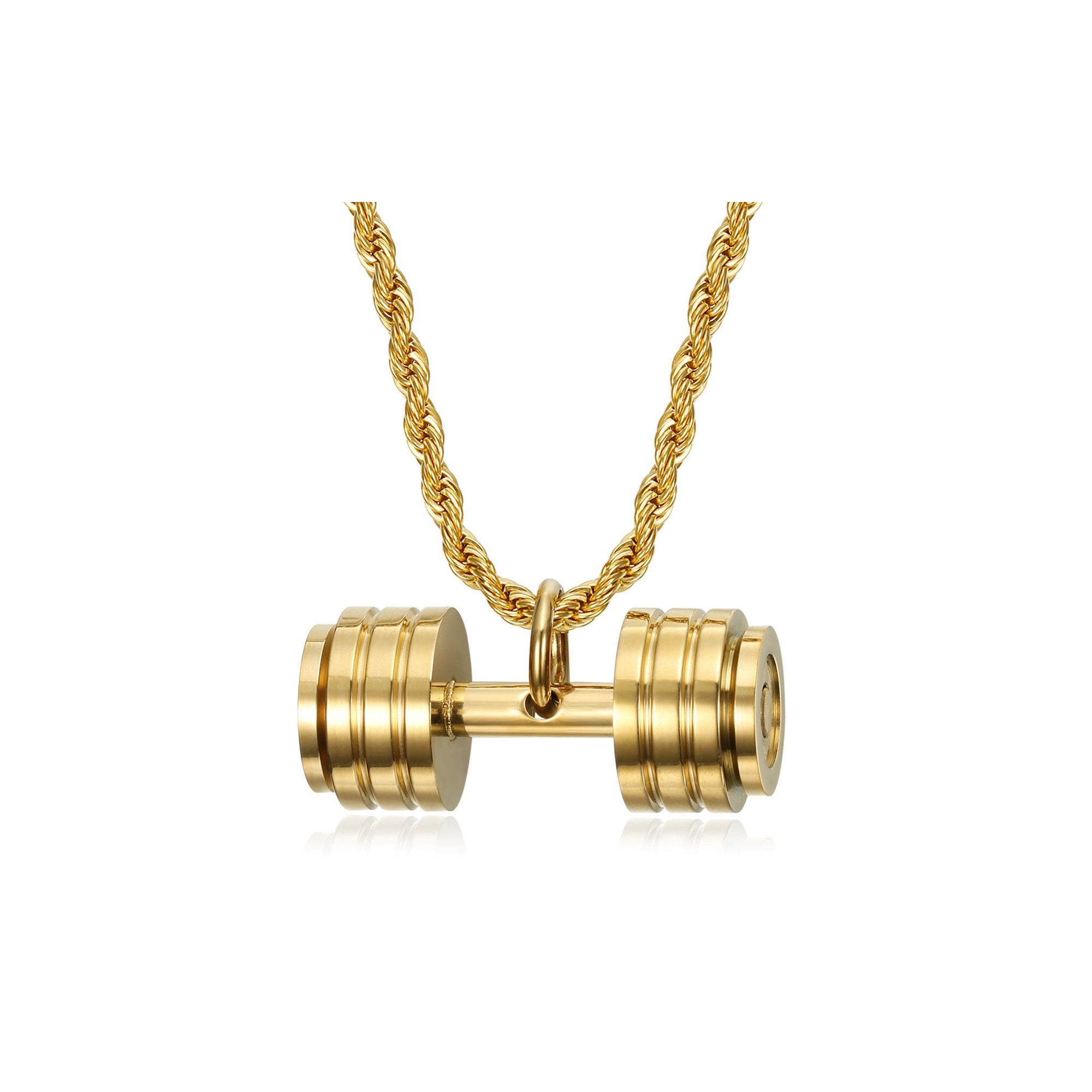 Gold Chain Dumbbell Chain Necklace Gold Dumbbell Weightlifting