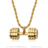 Dumbbell pendant Stainless steel Gold IM#22374