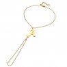 Pulsera anillo Passa Mano Letra de su elección Acero Oro IM#22412