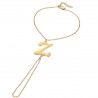 Bracelet bague Passa Mano Lettre au choix Acier Or  IM#22437