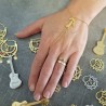 Pulsera anillo Passa Mano Letra de su elección Acero Oro IM#22438