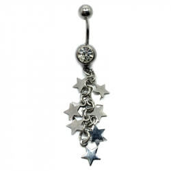 PIP0013 BOBIJOO Jewelry Piercing Ombligo De Acero Quirúrgico De Diamante De Imitación De Estrellas