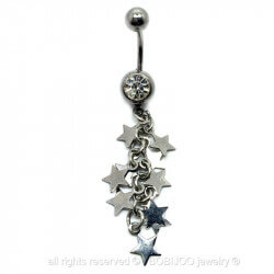 PIP0013 BOBIJOO Jewelry Piercing Bauchnabel Chirurgenstahl Strass Sterne
