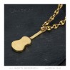 Pendant Guitar Gypsy Musician Coffee Bean Necklace Gold Steel IM#22483