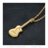 Gitarrenanhänger Gitano-Cutaway Musiker Stahl Gold Halskette IM#22488
