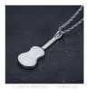 Pendentif Guitare Gitan Musicien Collier Acier Argent  IM#22501