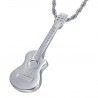 Ciondolo Chitarra taglio pan Collana musicista gitano Acciaio Argento IM#22510