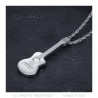 Pendant Guitar pan cut Gypsy Musician Necklace Steel Silver IM#22512