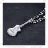 Pendentif Guitare pan coupé Gitan Musicien Grain de café Acier Argent  IM#22518