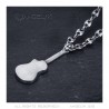 Pendentif Guitare pan coupé Gitan Musicien Grain de café Acier Argent  IM#22519