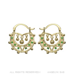 Creoli adulto 25 mm verde smeraldo IM#22571