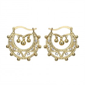 Orecchini a cerchio con diamanti da 35 mm per donna adulta IM#22576