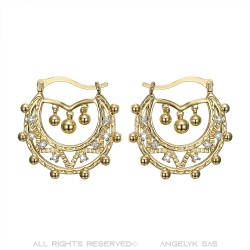 Adult Women's 35mm Diamond Hoop Earrings IM#22577