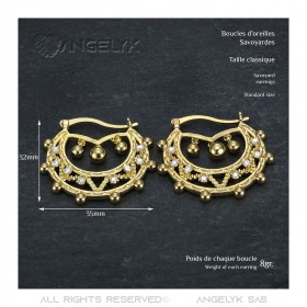 Pendientes de aro de diamante de 35 mm para mujeres adultas IM#22579