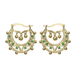 Creoles 35 mm da donna adulto verde smeraldo IM#22588