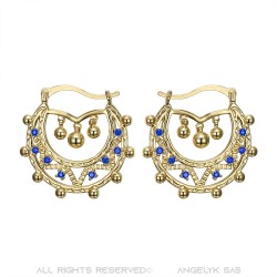 Creoles 35 mm da donna adulto blu zaffiro IM#22595
