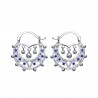 Savoiardo Bambino Adulto 25 mm Creoli Blu Zaffiro Argento IM#22624