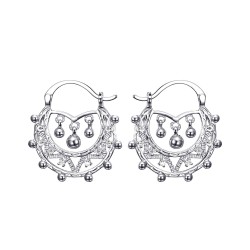 Orecchini a cerchio in argento con diamanti Savoia Bambini Adulti 25 mm IM#22636