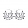 Savoyard Children Adult 25mm Silver Diamond Hoop Earrings IM#22636