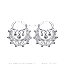 Orecchini a cerchio in argento con diamanti Savoia Bambino Adulto 25 mm IM#22637