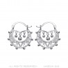Pendientes de aro de diamante de plata de 25 mm de Savoyard Child Adult IM#22637