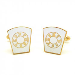 BM0007 BOBIJOO Jewelry Gemelli massoneria, Oro e Bianco HTWSSTKS