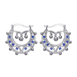 Creoles da 35 mm per adulti, blu zaffiro, argento IM#22648