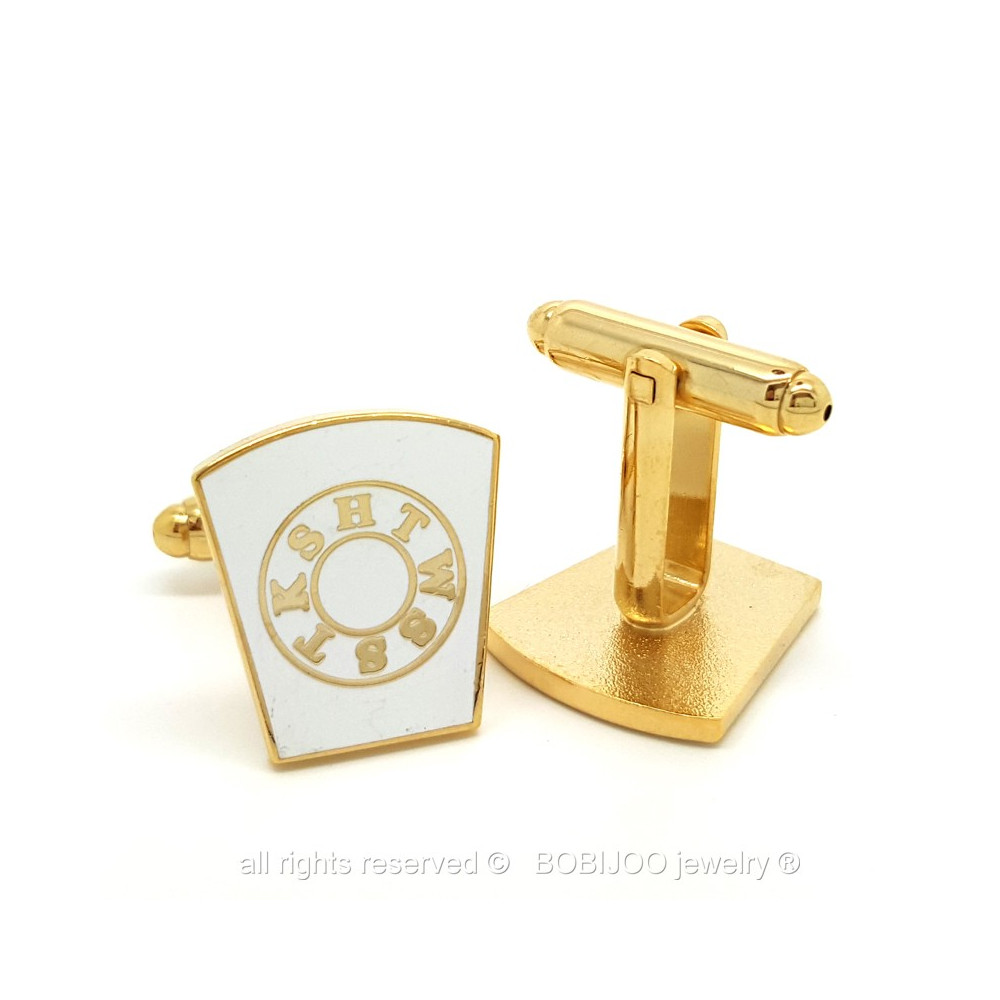 BOBIJOO Manschettenknöpfe Fleur De Lys - Vergoldet Im Royalisten-Stil