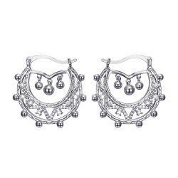 Orecchini a cerchio in argento con diamanti da 35 mm per donna adulta IM#22660