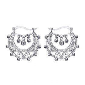 Adult Women's 35mm Silver Diamond Hoop Earrings IM#22660