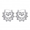 Pendientes de aro de diamante de plata de 35 mm para mujeres adultas IM#22660