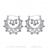 Pendientes de aro de diamante de plata de 35 mm para mujeres adultas IM#22661