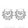 Adult Women's 35mm Silver Diamond Hoop Earrings IM#22661