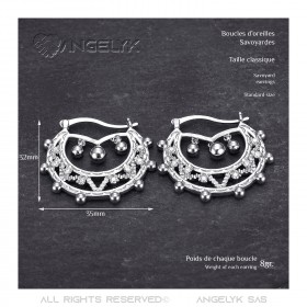 Adult Women's 35mm Silver Diamond Hoop Earrings IM#22663