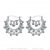Savoyardes Femme Adulte 35mm Créoles Vert Emeraude Argent  IM#22667