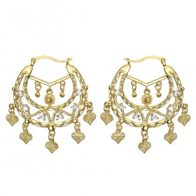 Niglo Pendientes de oro gitano con diamantes IM#22682