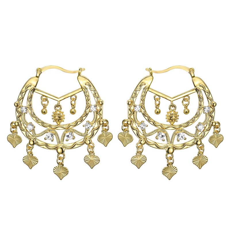 Niglo Pendientes de oro gitano con diamantes IM#22682