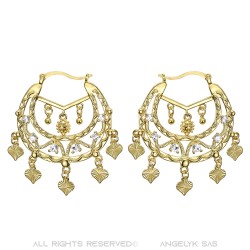 Niglo Women's Gitane Gold Diamond Savoyard Earrings IM#22683
