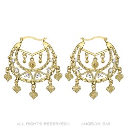 Niglo Orecchini savoiardi da donna in oro con diamanti IM#22683