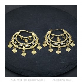 Niglo Pendientes de oro gitano con diamantes IM#22684