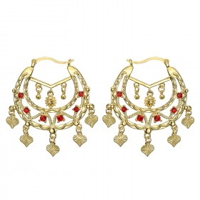 Niglo Women's Gitane Ruby Gold Savoyard Earrings IM#22688