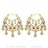 Boucles d'oreilles Savoyardes Niglo Femme Gitane Or Rubis  IM#22689