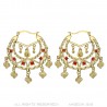 Niglo Women's Gitane Ruby Gold Savoyard Earrings IM#22689