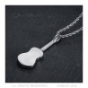 Pendentif Guitare Gitan Musicien Collier Acier Argent Diamants  IM#22703