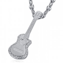 Gitarrenanhänger Pan Coup Gitan Kaffeebohne Stahl Silber Diamanten IM#22736