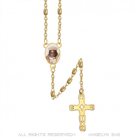 Rosary Sara Necklace Saintes-Maries-de-la-Mer Stainless steel Gold IM#22743