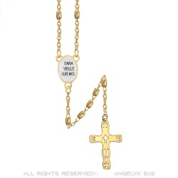 Rosary Sara Necklace Saintes-Maries-de-la-Mer Stainless steel Gold IM#22744