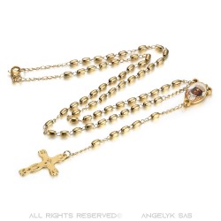 Rosary Sara Necklace Saintes-Maries-de-la-Mer Stainless steel Gold IM#22745