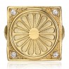 Gypsy Flag Ring Niglo Chevalière Steel Gold Diamond IM#22749