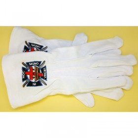 GAN0002 BOBIJOO Jewelry Gloves Freemasonry Embroidered In Hoc Signo Inces Masonic One Size S M L